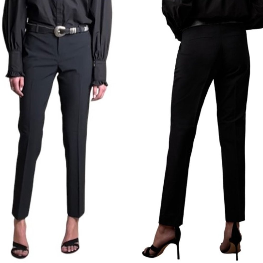 Banana Republic Black Flat Front Straight Leg Pants - Size 00